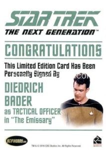 Star Trek The Next Generation Portfolio Prints Series Two Autograph Diedrich Bader Back