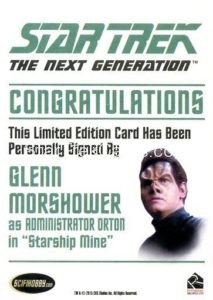 Star Trek The Next Generation Portfolio Prints Series Two Autograph Glenn Morshower Back
