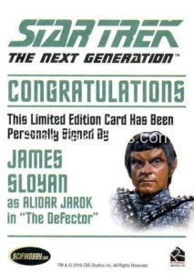 Star Trek The Next Generation Portfolio Prints Series Two Autograph James Sloyan Back