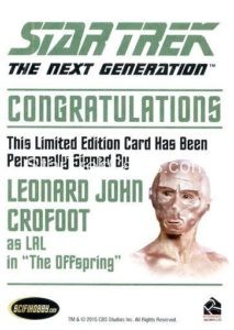 Star Trek The Next Generation Portfolio Prints Series Two Autograph Leonard John Crofoot Back