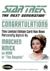 Star Trek The Next Generation Portfolio Prints Series Two Autograph Madchen Amick Back