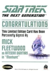 Star Trek The Next Generation Portfolio Prints Series Two Autograph Mick Fleetwood Back