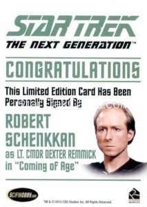 Star Trek The Next Generation Portfolio Prints Series Two Autograph Robert Schenkkan Back
