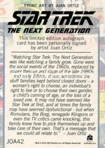 Star Trek The Next Generation Portfolio Prints Series Two Signed Parallel Base JOA42 Back