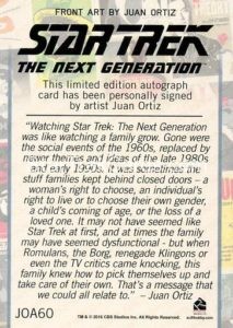 Star Trek The Next Generation Portfolio Prints Series Two Signed Parallel Base JOA60 Back