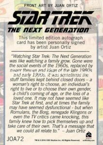 Star Trek The Next Generation Portfolio Prints Series Two Signed Parallel Base JOA72 Back