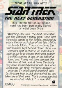 Star Trek The Next Generation Portfolio Prints Series Two Signed Parallel Base JOA80 Back