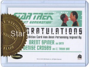 Star Trek The Next Generation Portfolio Prints Series Two Trading Card Brent Spiner Denise Crosby Autograph Back 1