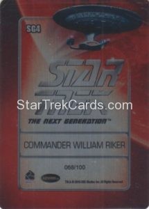 Star Trek The Next Generation Portfolio Prints Series Two Trading Card Silhouette Gallery Metal Cards SG4 Back