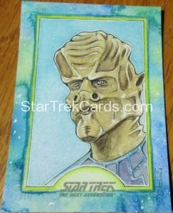 Star Trek The Next Generation Portfolio Prints Series Two Trading Card Sketch By Helga Wojik Alternate