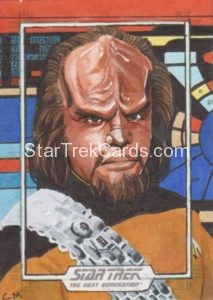 Star Trek The Next Generation Portfolio Prints Series Two Trading Card Sketch Chris Meeks Front