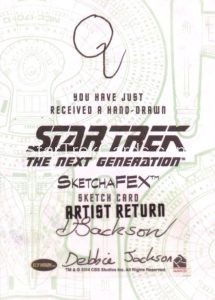 Star Trek The Next Generation Portfolio Prints Series Two Trading Card Sketch Debbie Jackson Back