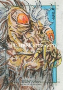 Star Trek The Next Generation Portfolio Prints Series Two Trading Card Sketch Gener Pedrina Front