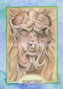 Star Trek The Next Generation Portfolio Prints Series Two Trading Card Sketch Helga Wojik Front