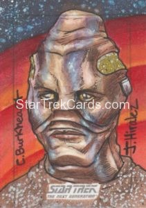Star Trek The Next Generation Portfolio Prints Series Two Trading Card Sketch James Hiralez Front
