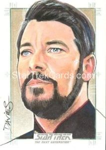 Star Trek The Next Generation Portfolio Prints Series Two Trading Card Sketch Jason Davies Front