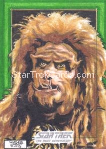 Star Trek The Next Generation Portfolio Prints Series Two Trading Card Sketch Jason Saldajeno Front