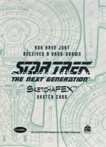 Star Trek The Next Generation Portfolio Prints Series Two Trading Card Sketch Kristin Allen Back