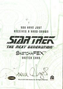Star Trek The Next Generation Portfolio Prints Series Two Trading Card Sketch Laura Inglis Back