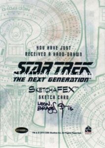 Star Trek The Next Generation Portfolio Prints Series Two Trading Card Sketch Leon Braojos Back