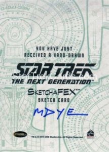 Star Trek The Next Generation Portfolio Prints Series Two Trading Card Sketch Marcia Dye Back