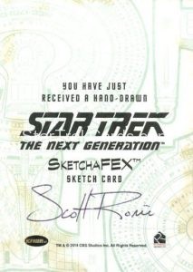 Star Trek The Next Generation Portfolio Prints Series Two Trading Card Sketch Scott Rorie Back