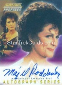 Star Trek The Next Generation Profiles Trading Card A11 Signed Majel Roddenberry