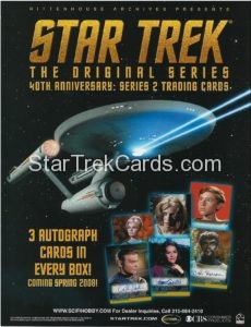 Star Trek The Original Series 40th Anniversary Series Two Trading Card Sell Sheet Front