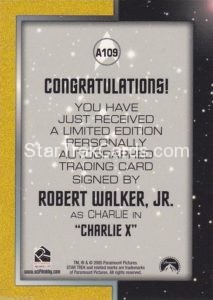 Star Trek The Original Series 40th Anniversary Trading Card A109 Back