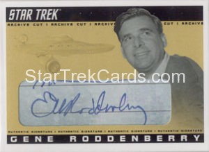 Star Trek The Original Series 40th Anniversary Trading Card Gene Roddenberry Cut Signature
