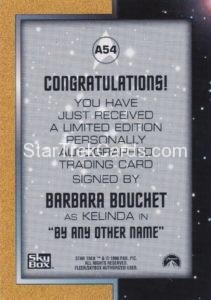 Star Trek The Original Series Season Two Trading Card Autograph A54 Back