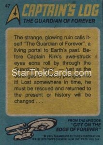 Star Trek Topps O Pee Chee Trading Card 47 Back