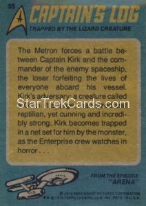 Star Trek Topps O Pee Chee Trading Card 55 Back