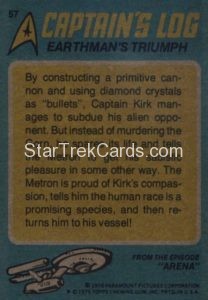 Star Trek Topps O Pee Chee Trading Card 57 Back