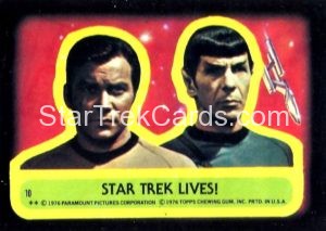 Star Trek Topps O Pee Chee Trading Card Sticker 10