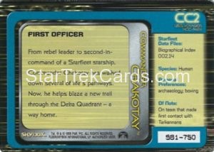 Star Trek Voyager Closer To Home Trading Card CC2 Back