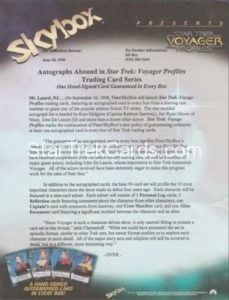 Star Trek Voyager Profiles Press Release