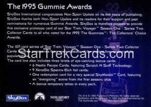 Star Trek Voyager Season One Series Two Gummy Award Trading Card Back