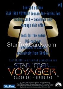 Star Trek Voyager Season One Series Two MBNA Promo Trading Card 0 Back
