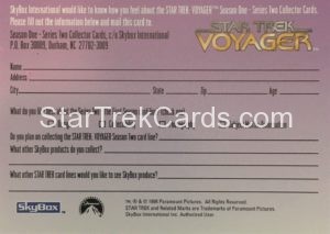 Star Trek Voyager Season One Series Two Survey Trading Card Back
