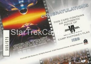 The Complete Star Trek Movies Trading Card KB2 Back