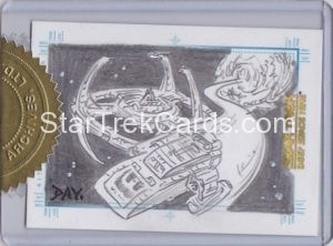 The Quotable Star Trek Deep Space Nine Trading Card Case Topper Sketch Deep Space Nine and Runabout