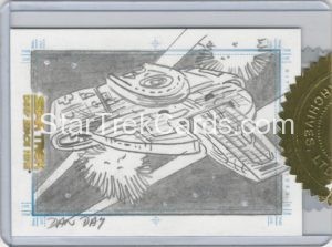 The Quotable Star Trek Deep Space Nine Trading Card Sketch USS Defiant