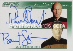 The Quotable Star Trek The Next Generation Trading Card Autograph Patrick Stewart Brent Spiner