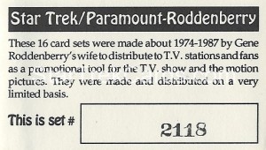 Star Trek Gene Roddenberry Promotional Set 2118 Card 11