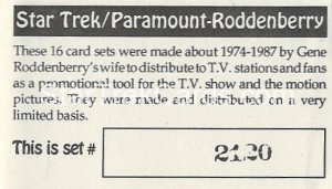 Star Trek Gene Roddenberry Promotional Set 2120 Trading Card 1