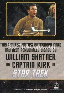 Star Trek The Original Series Portfolio Prints Autograph William Shatner Back