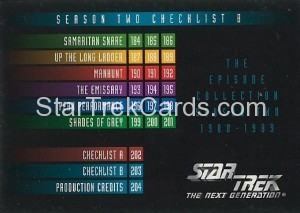 Star Trek The Next Generation Season Two Trading Card 203