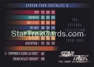 Star Trek The Next Generation Season Four Trading Card 401