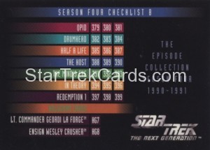 Star Trek The Next Generation Season Four Trading Card 401